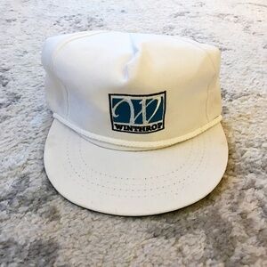 Vintage preppy white Winthrop "W" rope boat hat